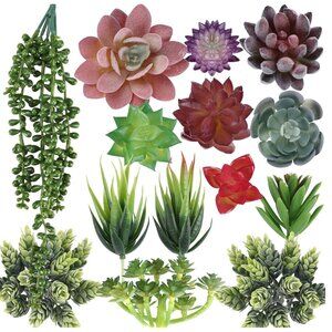 Succulents Plants Artificial 14Pcs Premium Artificial Succulents Unpotted Fake